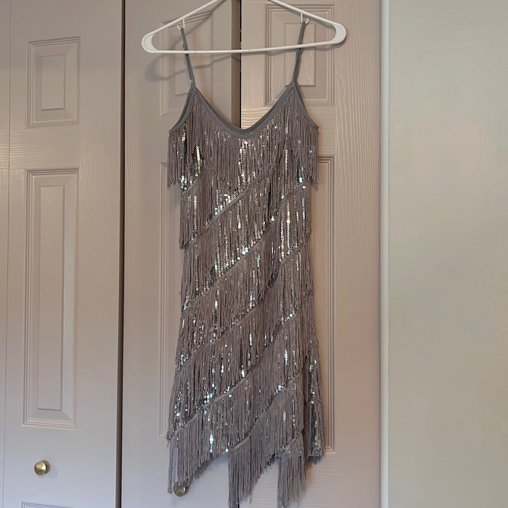 Silver Flapper Halloween Dress